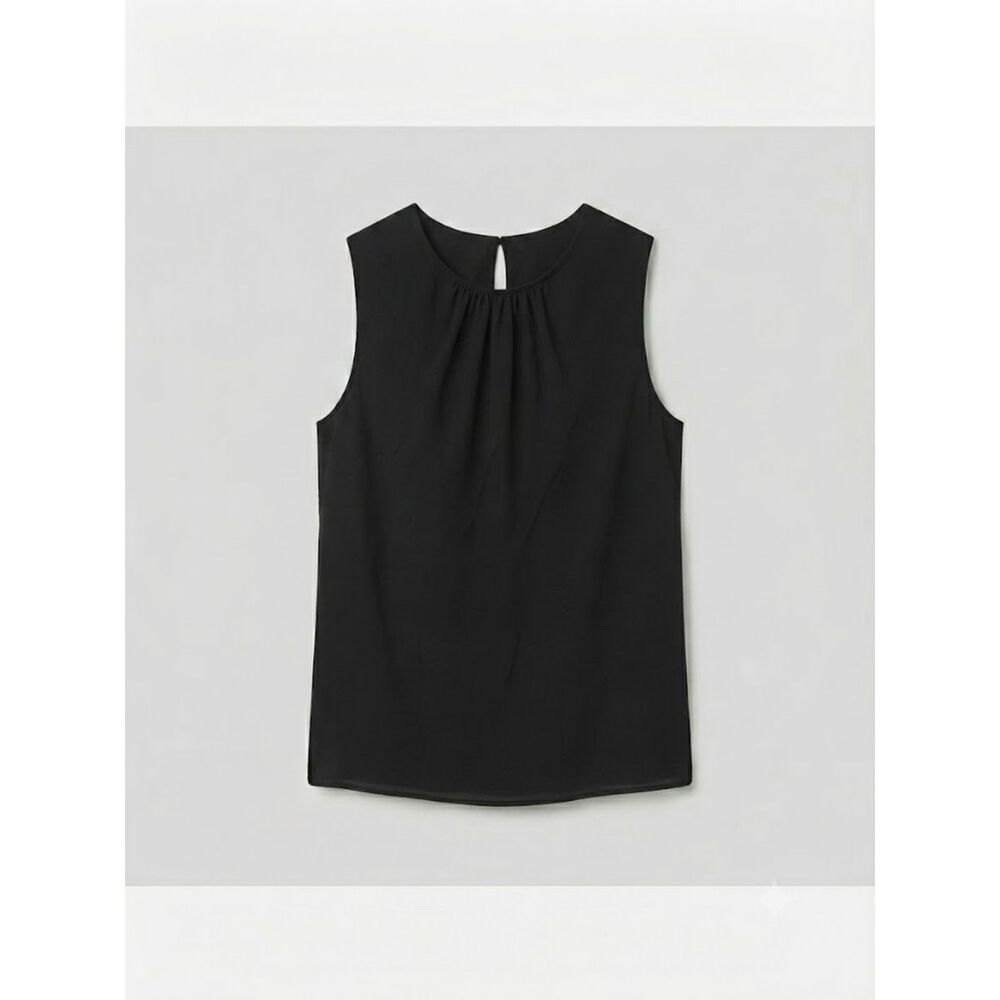 Uniqlo Black Sleeveless Blouse Sleek Knit Professional Top Size M